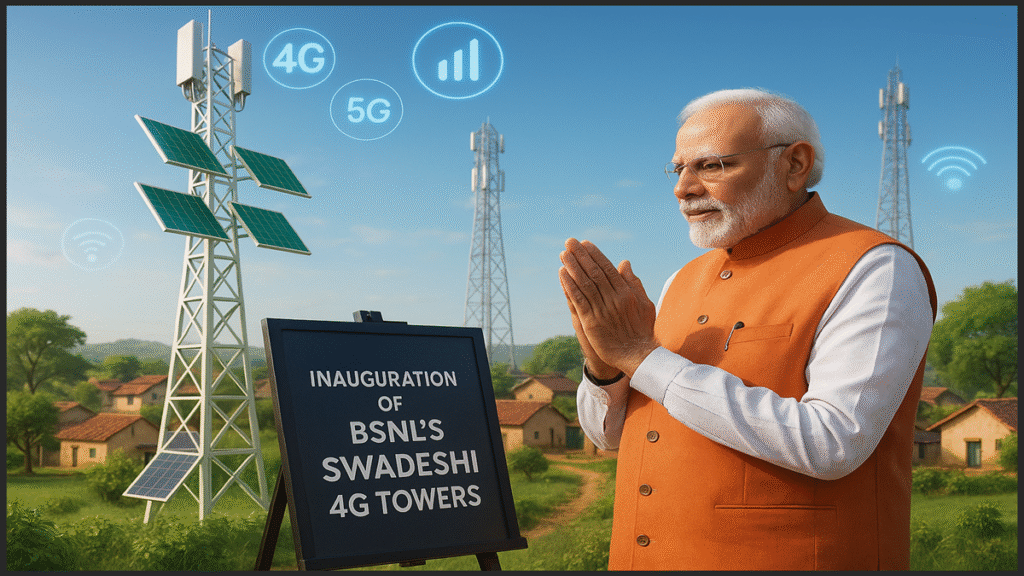 BSNL swadeshi 4G towers in rural India