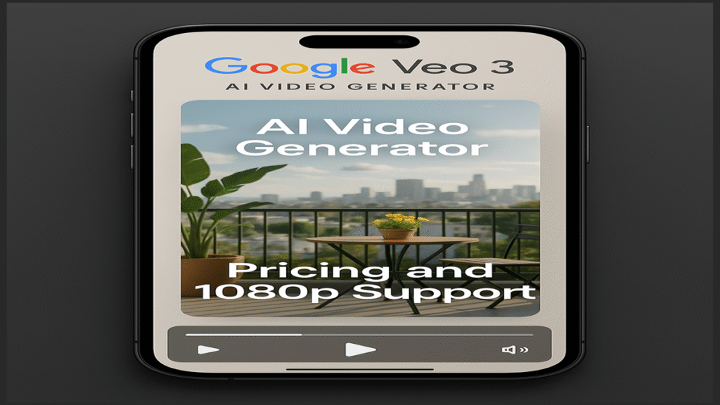 Google Veo 3 AI video generator pricing and 1080p support