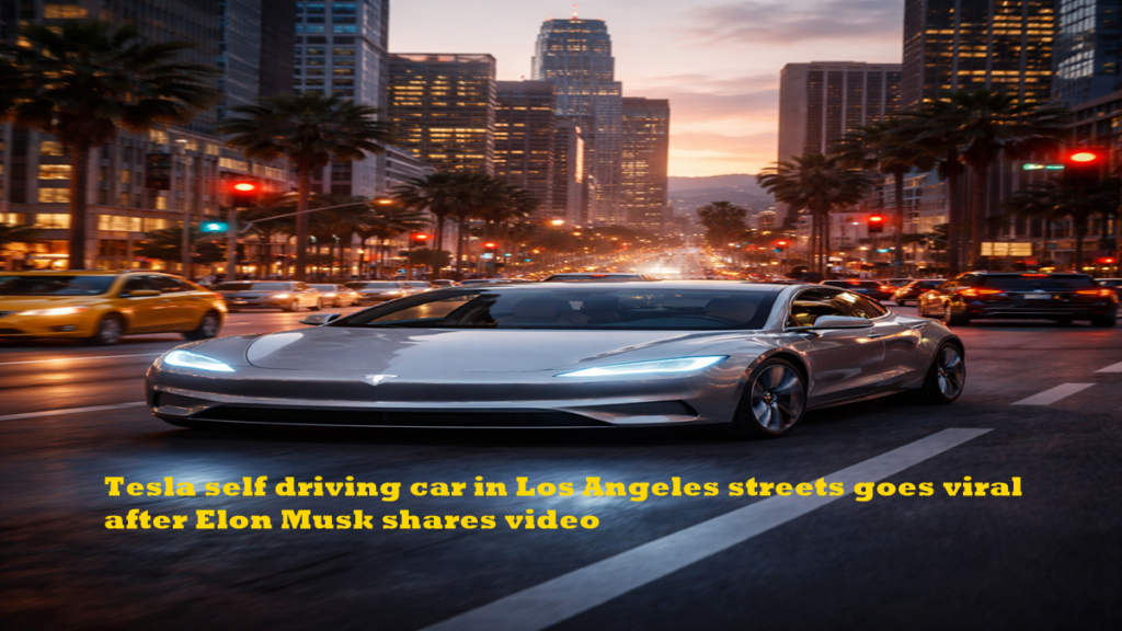 Tesla self driving car in Los Angeles streets goes viral