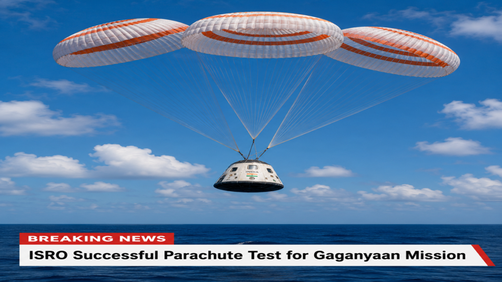 ISRO Successful Parachute Test for Gaganyaan Mission