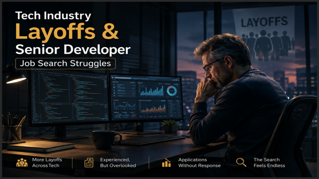 tech industry layoffs and senior developer job search struggles