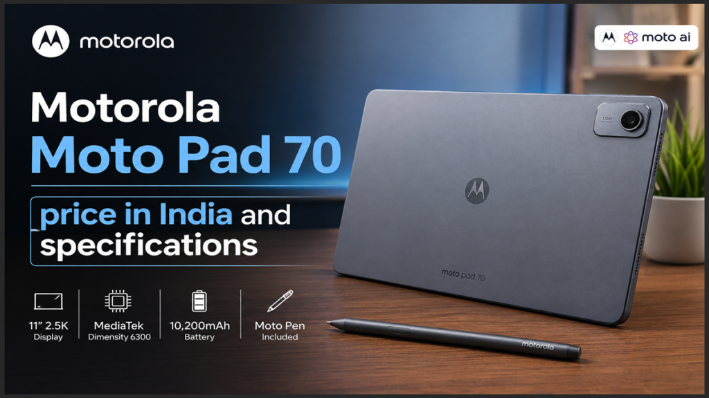 Motorola Moto Pad 70 price in India and specifications