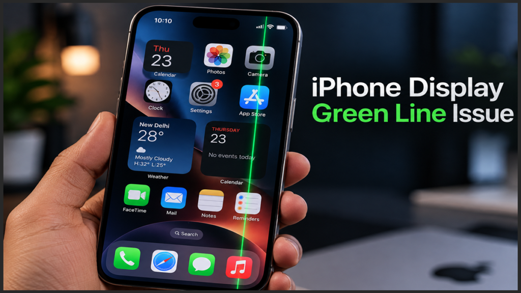 iPhone display green line issue